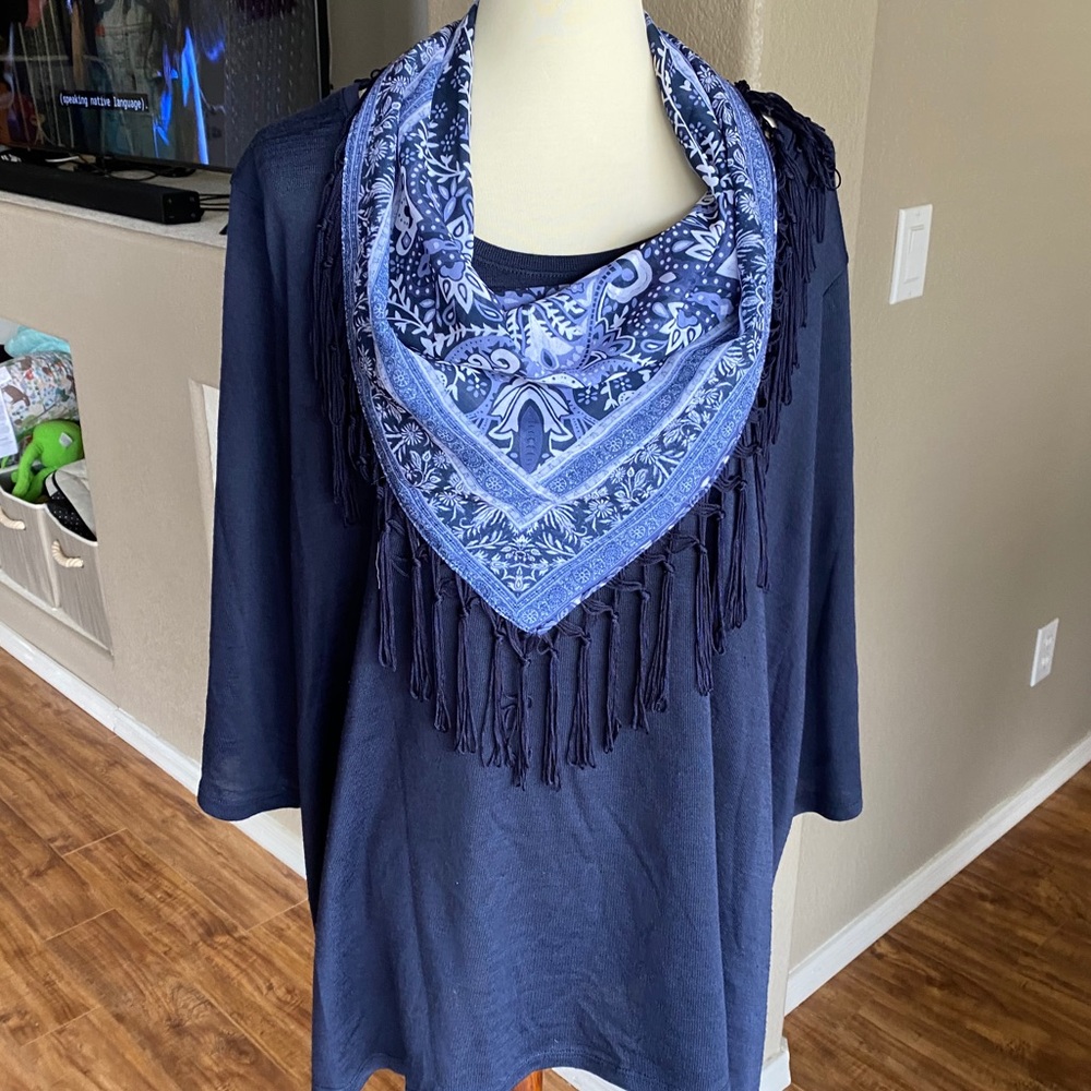 Shirt and fashion scarf combo